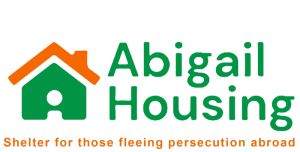 Abigail Housing logo with strapling: Shelter for those fleeing persecution abroad.
