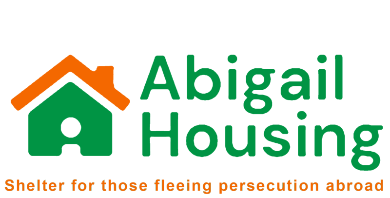 Abigail Housing logo with strapling: Shelter for those fleeing persecution abroad.