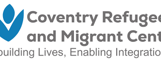 Coventry Refugee and Migrant Centre logo with the strapline 'rebuilding lives, enabling integration'