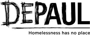 Depaul logo with the strapline: Homelessness has no place