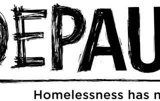 Depaul logo with the strapline: Homelessness has no place