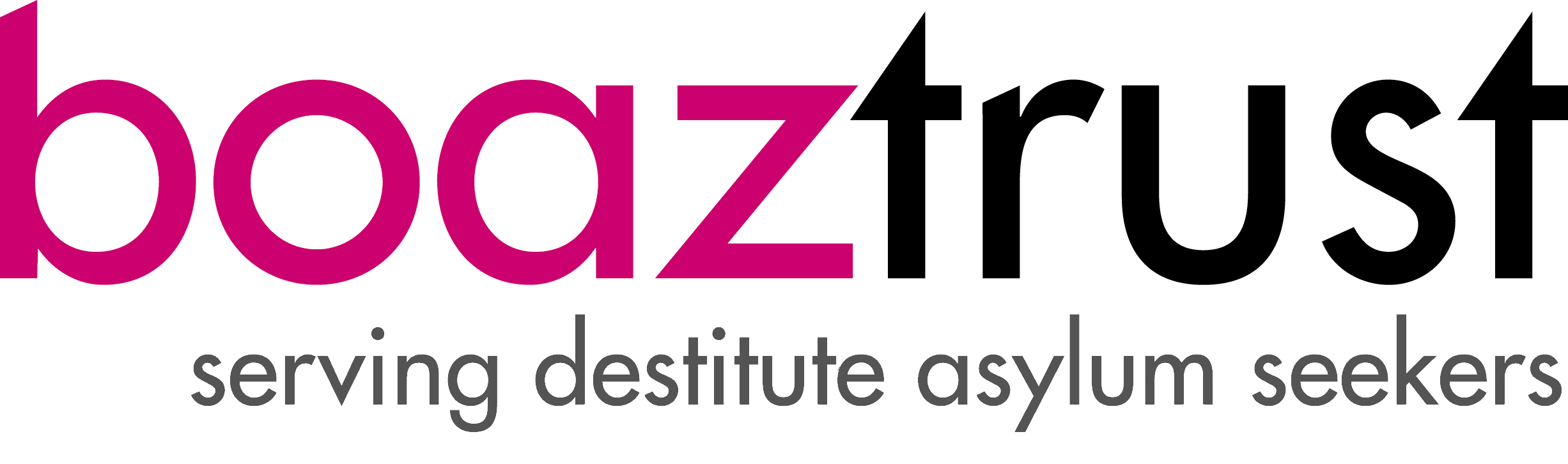 Boaz Trust LOGO Boaz Trust logo with the strapline 'serving destitute asylum seekers)
