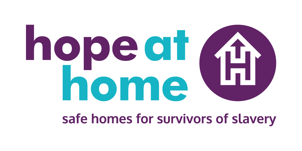 Hope at Home logo with strapline: safe homes for survivors of slavery