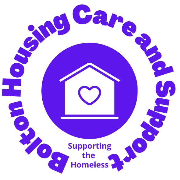 Bolton Housing Care and Support logo with the strapline; supporting the homeless