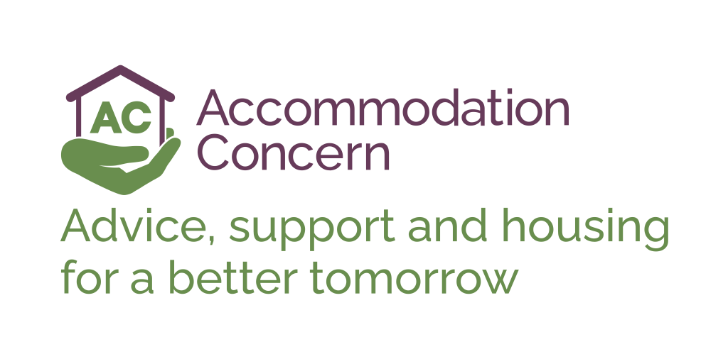 Accommodation Concern Logo with strapline 'Advice, support and housing for a better tomorrow'