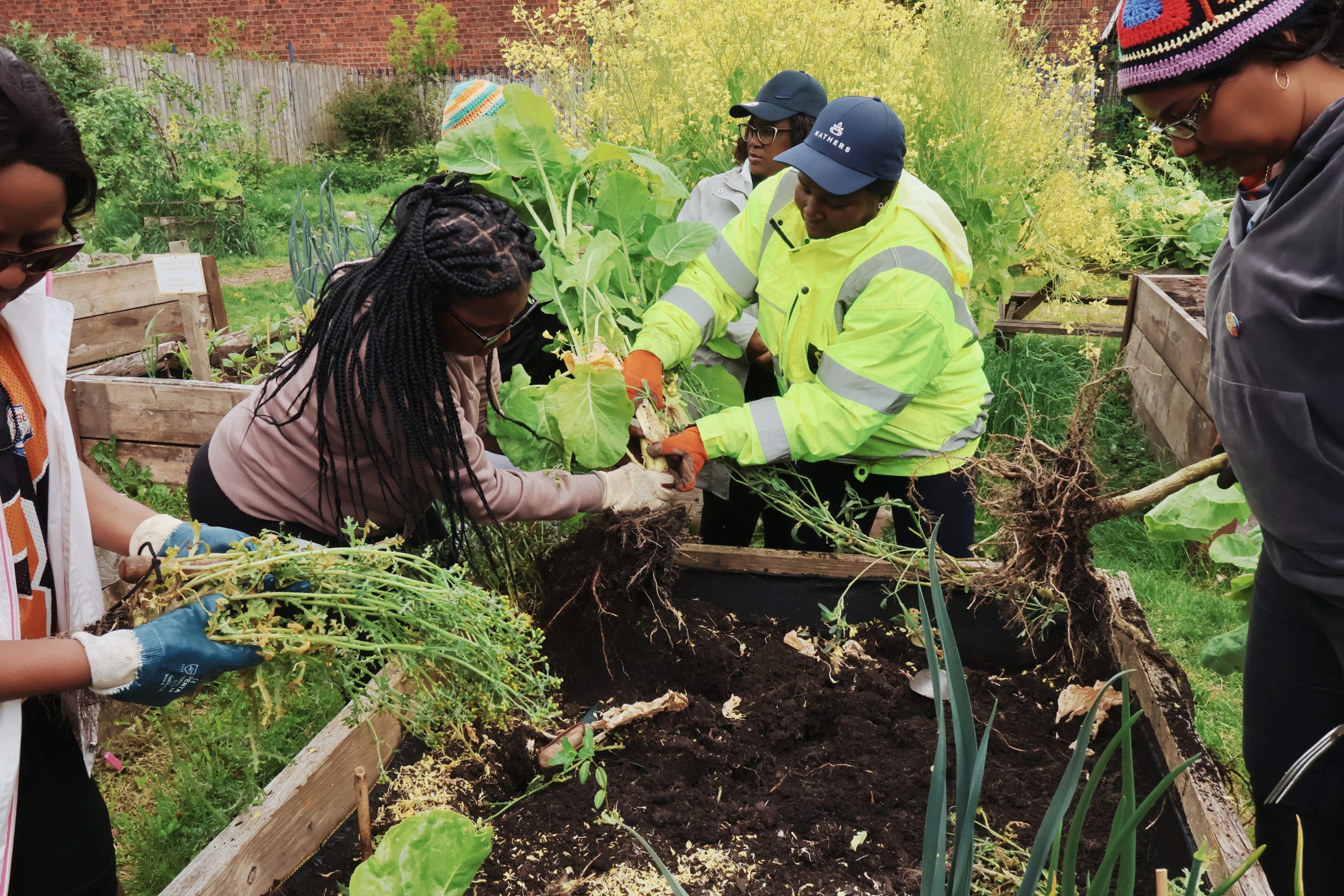 Members of Ubuntu Women's Shelter working on community garden