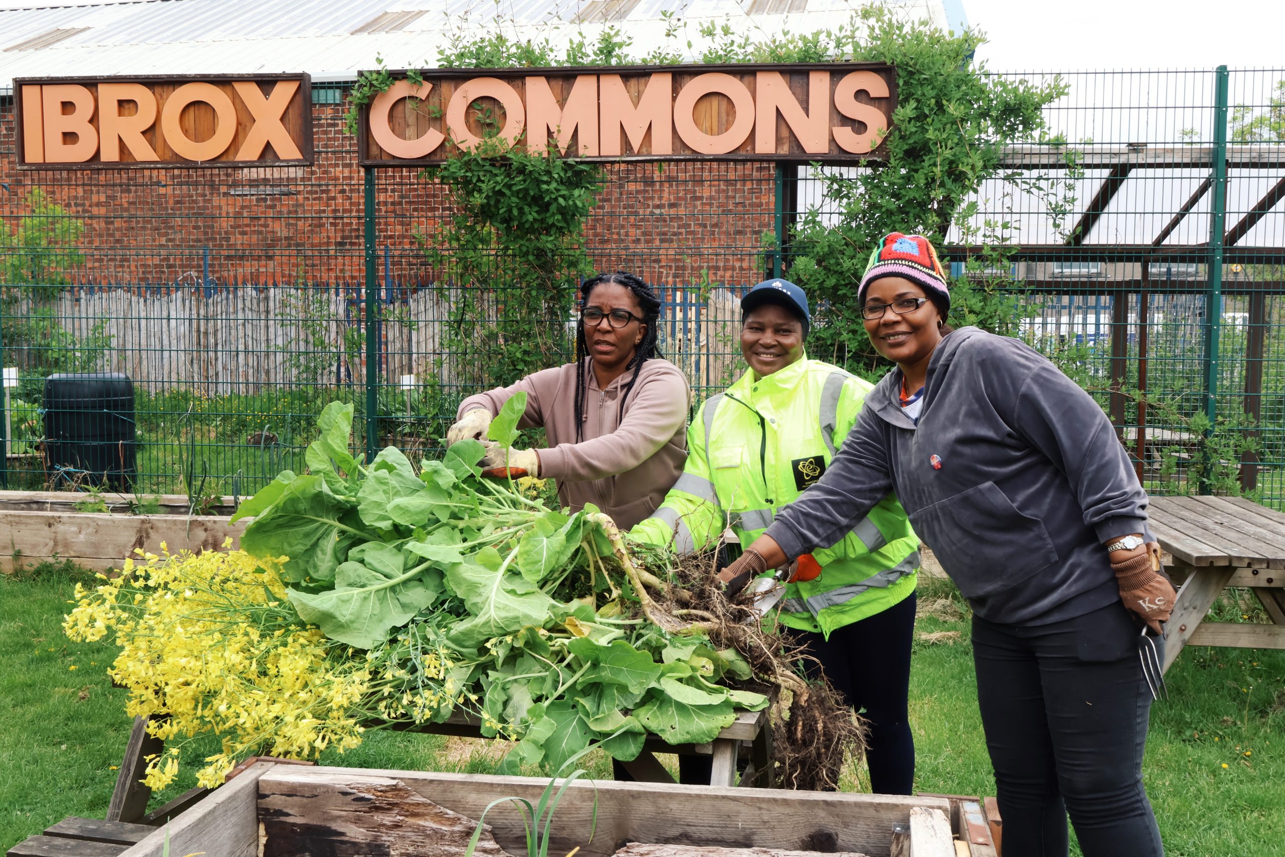 Members from Ubuntu Women's Shelter working on community garden